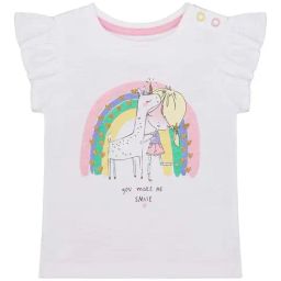 Mothercare Kids White & Pink Cotton Printed T-Shirt-image-23