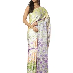 Navyasa By Liva Yellow Satin Geometric Saree-picture-30