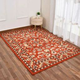 Presto Orange Wool Traditional Hand Tufted Carpet-40