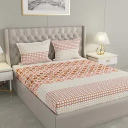 Raymond Home Shubham Brown 120 TC Cotton King Bedsheet with 2 Pillow Covers-image-18