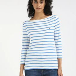 TOMMY HILFIGER Blue Cotton Stripes Short Sleeve T-Shirt-image-76