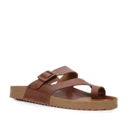 Bata Men's Tan Toe Ring Sandals-image-4