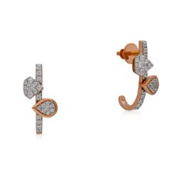Malabar Gold and Diamonds BIS Hallmark 18k Rose Gold Diamond Hoop Earrings-picture-32