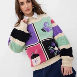 The Souled Store Multicolored Printed Sweater-2