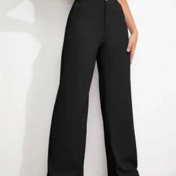 Broadstar Black Relaxed Fit High Rise Trousers-image-65