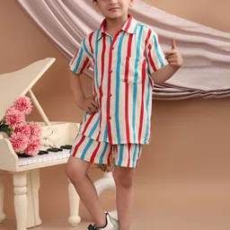 Superminis Boys Striped Shirt with Shorts-image-13