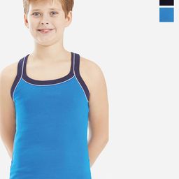 Bodycare Kids Boys Pack Of 2 Soft Breathable Cotton Rib Vests KGRA2014NVWH-80-image-102