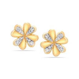 Mia By Tanishq Lucky Charms 14k Gold Fortune Clover Stud Earrings-image-24
