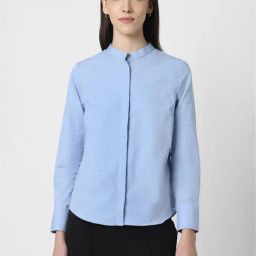 Van Heusen Blue Cotton Printed Shirt-image-80