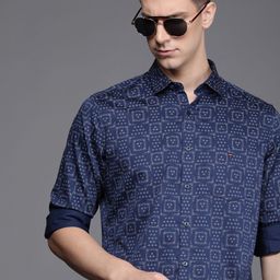 Louis Philippe Sport Pure Cotton Slim Fit Opaque Printed Casual Shirt-image-68