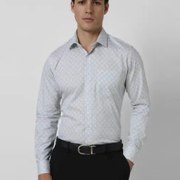 Van Heusen Grey Cotton Slim Fit Printed Shirt-picture-17