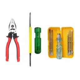 Hillgrove 2-in-1 Multipurpose Screwdriver, 5-in-1 Screwdriver & 203.2 mm (8 Inch) Combinational Plier Combo, HGCM395M1-4