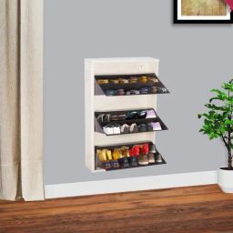 Delite Kom Double-Decker Ivory Coffee Wall Mounted Metal Shoe Rack (6 Shelves DIY)-image-101