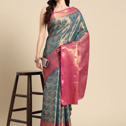 Silk Land Woven Design Zari Brocade Banarasi Saree-image-60