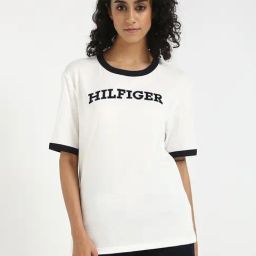 TOMMY HILFIGER White Cotton Typography Short Sleeve T-Shirt-picture-34