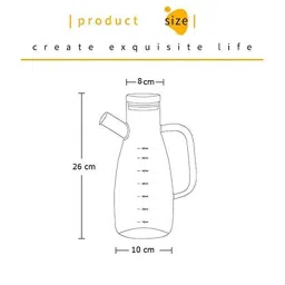 Femora Borosilicate Glass Oil Dispenser & Stoppers Bottle with Handle (1000 ml) - Set of 1 image 5