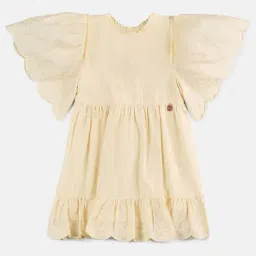 Angel & Rocket Kids Light Yellow Embroidered Dress-image-49