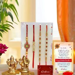 eCraftIndia Assorted Multicolor Rakhi with Lakshmi Ganesha Idols-image-90