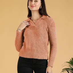 Kotty Brown Solid Sweater-image-56