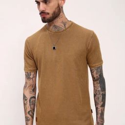 showoffff Showoff Brown Cotton Slim Fit T-Shirt-picture-12