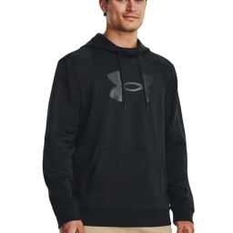 Under Armour Black Loose Fit Logo Printed Hooded Sweatshirt-image-48