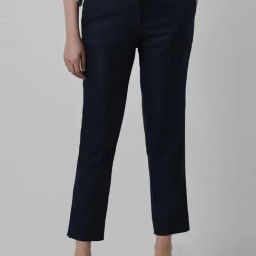 Van Heusen Navy Chequered Formal Trousers-picture-16