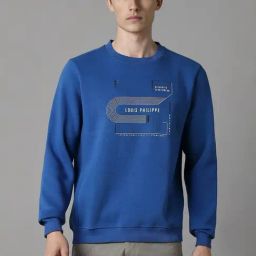 Louis Philippe Blue Cotton Regular Fit Printed Sweatshirt-picture-48