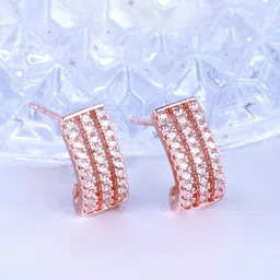 Vighnaharta Gold-Plated Cubic Zirconia Studded Contemporary Studs-image-19