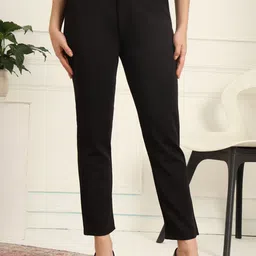FITHUB Women High-Rise Wrinkle Free Trousers-image-98