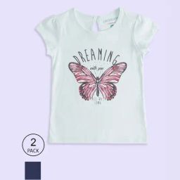 Pantaloons Junior Navy & White Cotton Printed T-Shirt (Pack of 2)-image-33