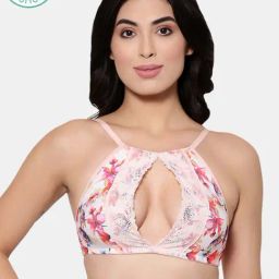 Inner Sense Pink Printed Cotton Bralette Bra-image-15