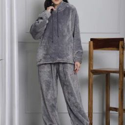 Secret Wish Grey Hoodie With Pyjamas-image-53