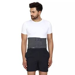 Reify Premium Lumbar Support Waist Belt in Grey Color for Lower Back Support, Size L image 4