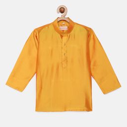 THANGAMAGAN Boys Orange Art Silk Kurta-picture-51