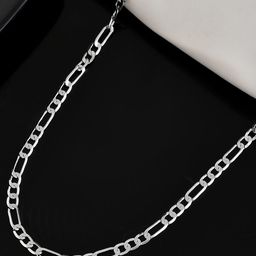 VOJ Men Brass Silver-Plated Handcrafted Chain-image-39