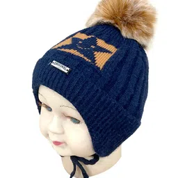 Gajraj Kids Self Design Woollen Beanie image 2