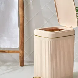 Home Centre Sedona Miller Beige & Gold Toned Pedal & Push Waste Bin - 14 L-picture-45