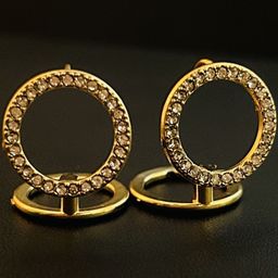 ANAMIKA Gold Plated Circular Rhinestone Anti Tarnish Earrings-picture-30