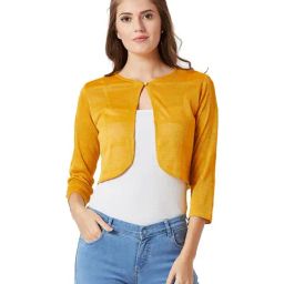Miss Chase Yellow Textured Shrug-image-20