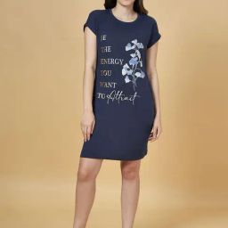 Dreamz by Pantaloons Navy Cotton Printed Sleep Tee-picture-46