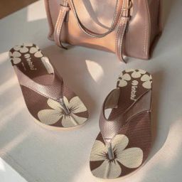 Inblu Women's Copper Thong Wedges-image-61