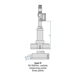 Insize D Type Digital Internal Micrometer Three Points 50-63 mm Range, 3113-63WL image 2
