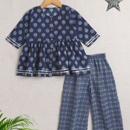 The Magic Wand Girls Ethnic Motifs Printed Regular Gotta Patti Kurti with Palazzos-image-99