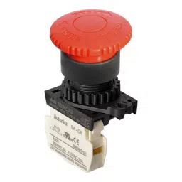 Autonics 110 V AC 6 A Red D40 Short Head, Non-illuminated Emergency Stops Switches, S2ER-E3RB (Pack of 10 Piece)-48