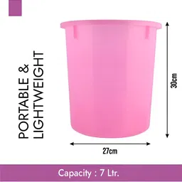 Kuber Industries Pink 2 Pieces Open Garbage Dustbins 7L image 4