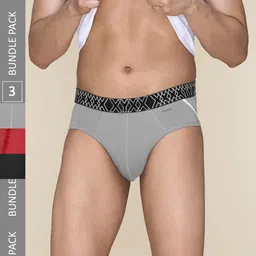 XYXX Men Pack Of 3 Mid-Rise Basic Briefs XYBRF3PCKN852-23