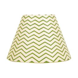 Lampenschirm India Green & Cream Printed Cotton Contemporary Frustum Shaped Lampshade-41