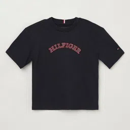 Tommy Hilfiger Boys V-Neck Drop-Shoulder Sleeves Raw Edge T-shirt-image-47
