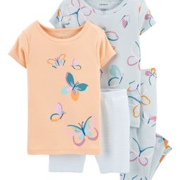 Carter's  4-Piece Butterfly 100% Snug Fit Cotton PJs - Orange Light Grey-image-62