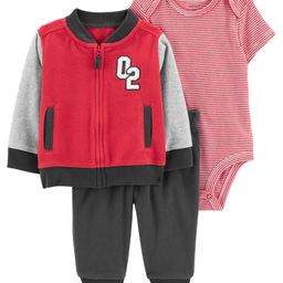 Carter's 3-Piece Oneise with Pant & Varsity Little Jacket Set - Red-image-21
